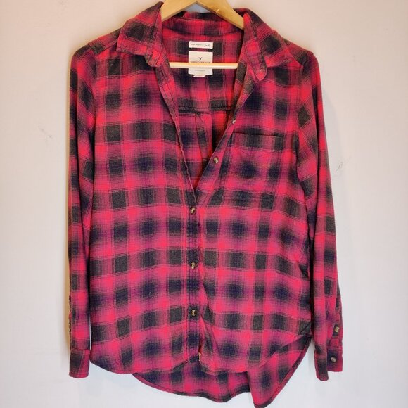 American Eagle Outfitters Soft Boyfriend Fit Flannel Shirt Medium - Picture 3 of 7